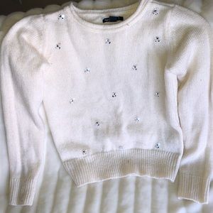 Gap kids off white and jeweled sweater.